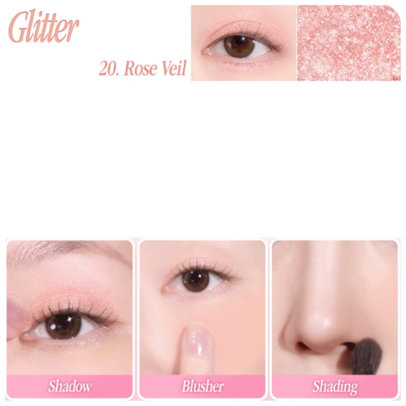 DASIQUE Mood Single Shadow 1.2~1.5g, Shade:19 Sugar Shake(Shimmer)