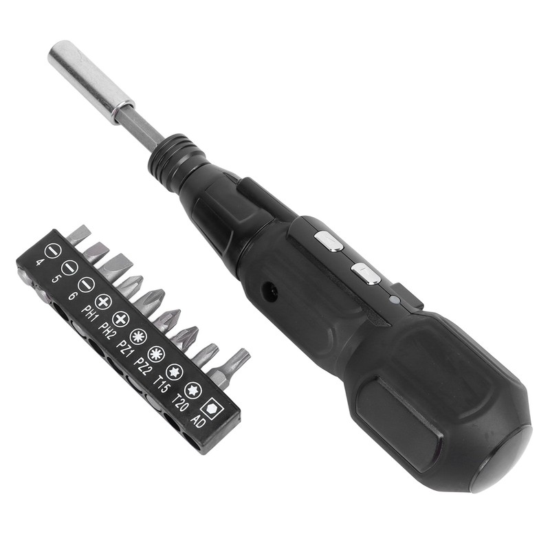 Cordless Electric Screwdriver with LED Light Alloy Steel 900mAh USB