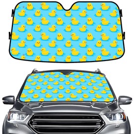 GENANY Blue Rubber Duck Windshield Sun Shade for Car SUV Truck (55x30 Inches), Sun Shade Windshield, Shades for Windows, Protector Blocks UV, Christmas Car Decor
