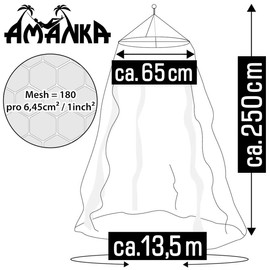 AMANKA Fire-Retardant Bed Canopy - 2,5 x 13,5 Mosquito Net with Stars for Kids - Baby Cot Crib Playpen