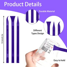 10 Pieces Plastic Scraper, Carbon Fiber Plastic Cleaning Scraper for Crevices, Tight Spaces, Most Surfaces, Perfect for Removing Dirt, Labels, Stickers, Oil Stains, (Blue)