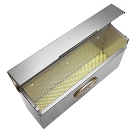 Metateel Metal Drop Box,Heavy Duty Letter Box Stainless Steel Mailbox Wall Mount Locking Mailbox Office Business Parcel Box for Door Wall Outdoor Mailbox, Stylish Look,Silver,3.75" x 14.5" x 7.1"