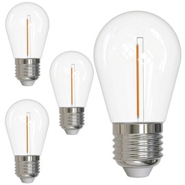 Diodesy- LED S14 String Filament Light Bulb 1W (11W Equivalent) 45 Lumens 2700K Warm White E26 Medium Base Dimmable Shatterproof Replacement Clear Bulb Pack of 4- Vintage Edison for Patio Backyard