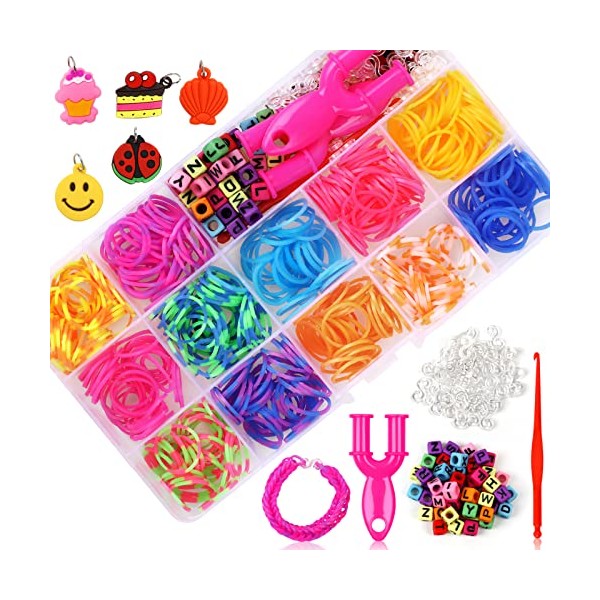 SONEER Loom Bands, 600pcs Loom Band Kit Refill, Colorful Twist
