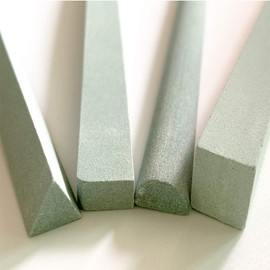 Flushbay Piece Sharpening Stone Set Assorted Shapes Chisel Sharpening Stone Kit Wood Carving Knife Sharpener Tool Assorted Shapes Sharpening Stones Polishing Stone Set (Green)