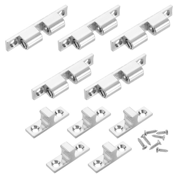 sourcing map 5Pcs Cabinet Latch Double Roller Catch, Lock Stop