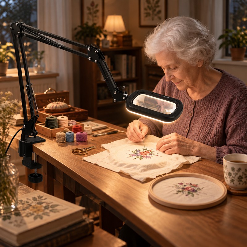 3X Magnifying Glass Lamp for Reading, Crafting or Close-Up Work