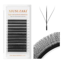 XIUSUZAKI Lash Extensions Three Core Tips 3D Eyelash Extensions W Shape 0.07mm Thickness C Curl Mix 8-15mm Premade Fans Easy Fan Volume Lashes Matte Black Crisscross(W-3D-Three Core-0.07-C,8-15mm Mix)