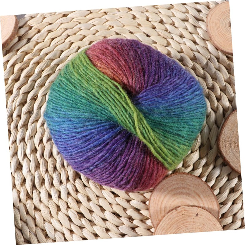 jojofuny 4pcs Colorful Wool Yarn Rainbow Cotton Knitting Yarn for