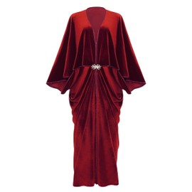 BABEYOND 1920s Velvet Cocoon Gown - Hollywood Style Robe Great Gatsby Party Outfit Women Batwing Sleeves Art Deco Coat Robe