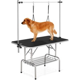 Pet Grooming Table for Large Dogs Adjustable Professional - Portable Trimming Drying Table w/Arm/Noose/Mesh Tray, Maximum Capacity Up to 330LB