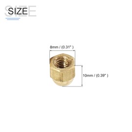 METALLIXITY Acorn Cap Nuts(M5x0.8mm) 20Pcs, Brass Acorn Dome Cap Head Hex Nuts - for Industrial Mechanical Equipment, Gold Tone