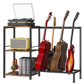 NEYCIL Guitar Stand Multiple Guitars, Adjustable Guitar Rack with Soft-Padded Protector for Acoustic, Electric, Bass, Amp Accessories, Multi Guitar Display Stand for Room Home Studio