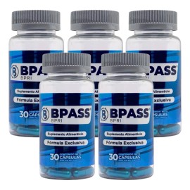 Bpass Azul 30 Capsulas Inhibidor De Apetito 100 Natural Paq                                                                                           