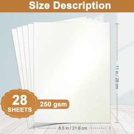 Silunkia 28 Sheets Beige Shimmer Cardstock 8.5 x 11 Heavyweight Paper, 250gsm/92lb Thick Card Stock Printer Paper for DIY Cards Making, Greeting Cards, Wedding, Invitations, Paper Crafting