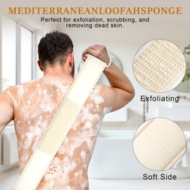 YUXIANLB 1PC Natural Loofah Back Scrubbers, Exfoliate Loofah Sponge Back Scrubber for Shower, Exfoliating Sponge Luffa Scrubber, Back Washer, Bath Brush for Clean Back Deeply Relax Body