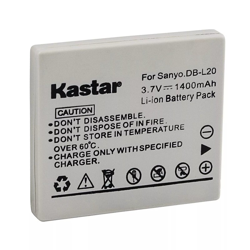 For Sanyo 2x Kastar Battery for Sanyo DB-L20 Xacti DMX-C1