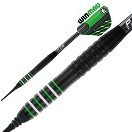 WINMAU Rookie Green Softip (Plastic Tips) Brass Darts Set | Single or Multi Sets | Includes Flights and Shafts (Stems) | Exclusive Darts Booklet | Blue, Red and Green |