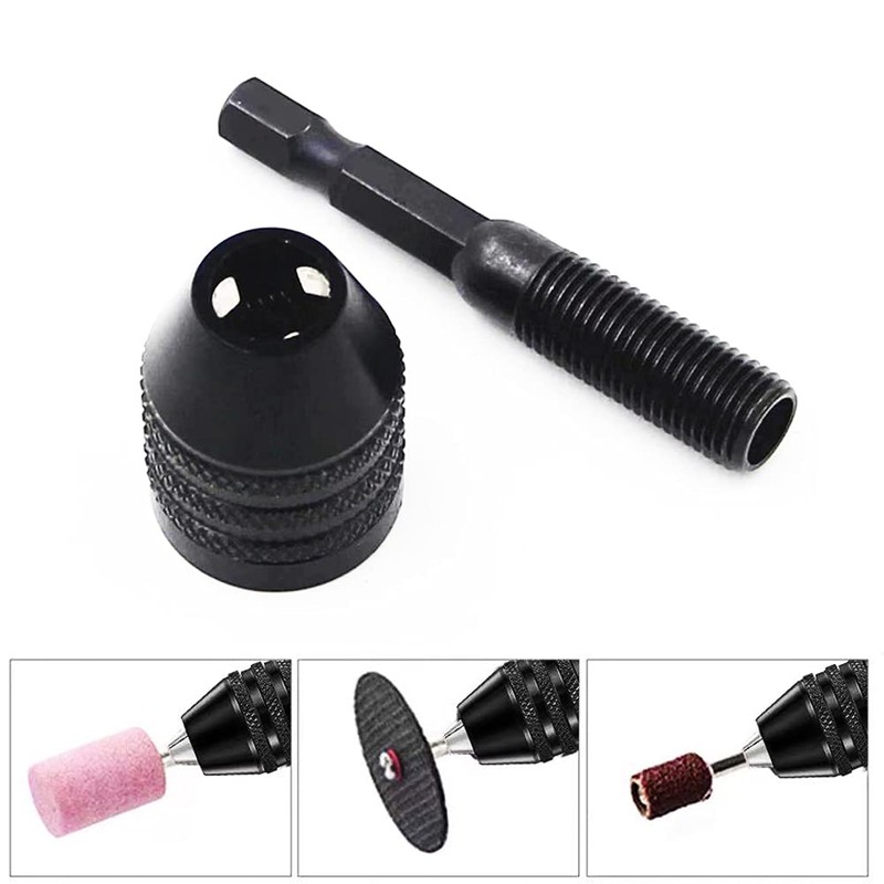 Keyless Drill Chuck Adapter 2 PCS Quick Change 1/4” Hex