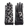 Mud Pie Womens Leopard Ribbed Gloves, One Size, Gray