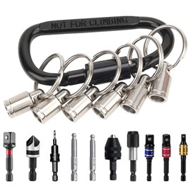 1/4 Hex Shank Socket Screwdriver Drill Bit Holder, Magnetic Bit Holder for Impact Drivers and Drills, Metal Magnetic Socket Holder for Drive Bit Adapter, Portable Organizer with Magnetic