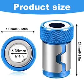 Pack of 4 Powerful Magnetic Bit Holder, Magnetic Ring, Bit Holder, Magnetic Tip, Suitable for Double Head Screwdriver Bits with Diameter