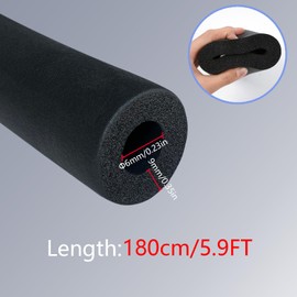 Pipe Insulation Foam Diameter 6 mm Pipe Insulation Pipe Black for Heating Sanitary Heating Pipe Copper Pipe 1.8 m (Black, 6 mm)
