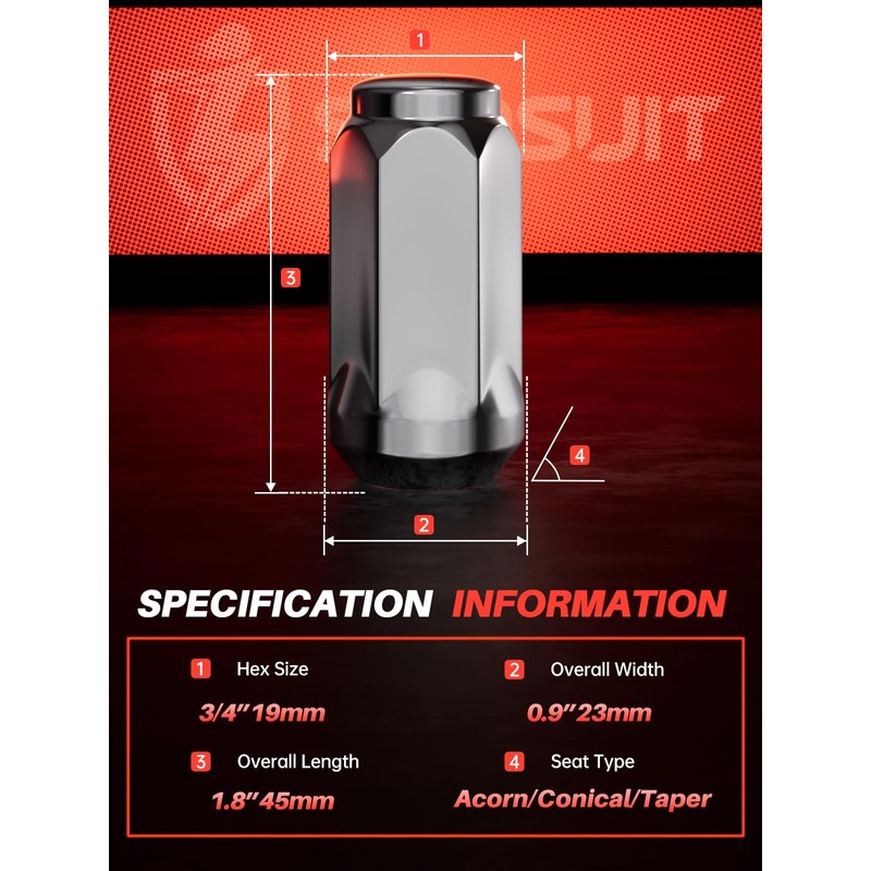 Sposuit M14x1.5 Lug Nuts - Replacement for 1999-2024 GMC Sierra