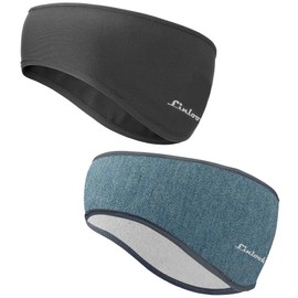 Sports Headband for Men and Women - Spring/Autumn/Winter/Ear Warmers Headbands Earmuffs Warm Headband for Jogging, Running, Hiking, Cycling and Motorcycling (Black + Greenish Blue)