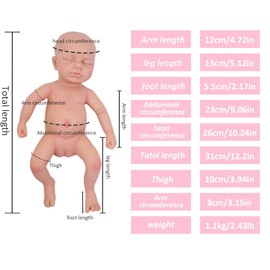 AuroraVita 12.21in Realistic Reborn Baby Doll Full Silicone Soft Girl Not Vinyl with Toy Accessories Suitable for Kids