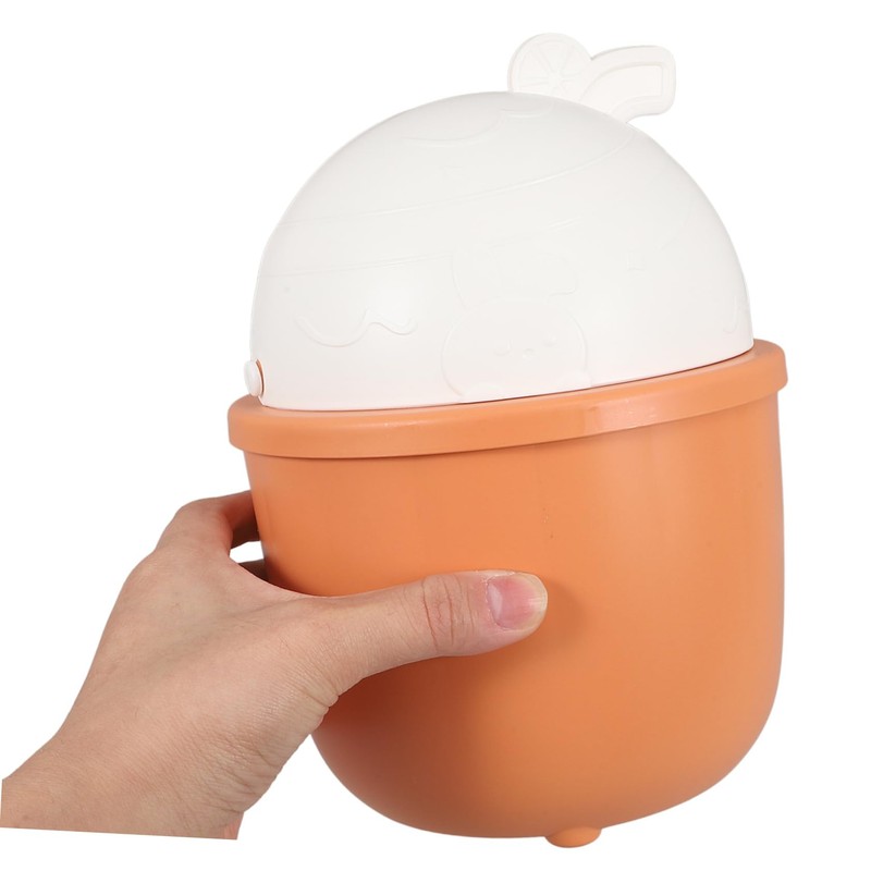 Operitacx Elegant Small Desk Trash Can Rabbit Lid for Office