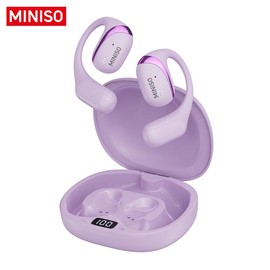 MINISO X62 OWS Wireless Earphones Bluetooth 5.4 ENC Headphones HiFi Sound Long Playtime Earbuds Waterproof Open Ear Headsets Electronic Audio& Video - Color: Purple