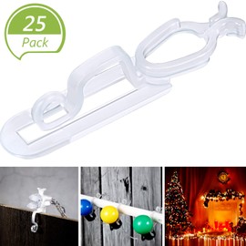 Blulu 200 Pcs Light Clips Hooks Christmas Shingle Clips Outdoor, All Purpose Gutter Hooks Compatible with C9 C7 C6 for Roof, Roof Ridge Line, Fence (Clear)