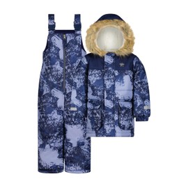 OSHKOSH B'GOSH Boys' Heavyweight Ski Jacket and Snowbib Snowsuit Set (Blue, 5-6)