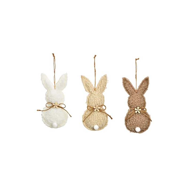 Hänger Ostern Hase Osterhase Natur aus Textil (3er Set) H:15