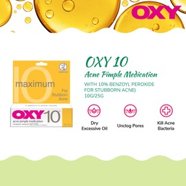 OXY 10 ACNE PIMPLE TREATMENT With Benzoyl Peroxide 10g (For Stubborn Acne)
