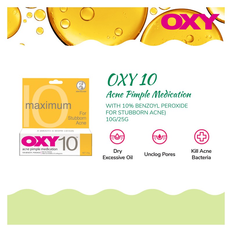 OXY 10 ACNE PIMPLE TREATMENT With Benzoyl Peroxide 10g (For