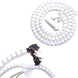 JAYLEN Envoltura de Cable en Espiral, Cubiertas de Cable de Envoltura de Alambre en Espiral, Manguera de Manga para PC, TV, computadora, Organizador de Cables eléctricos (Blanco 3M/16mm)