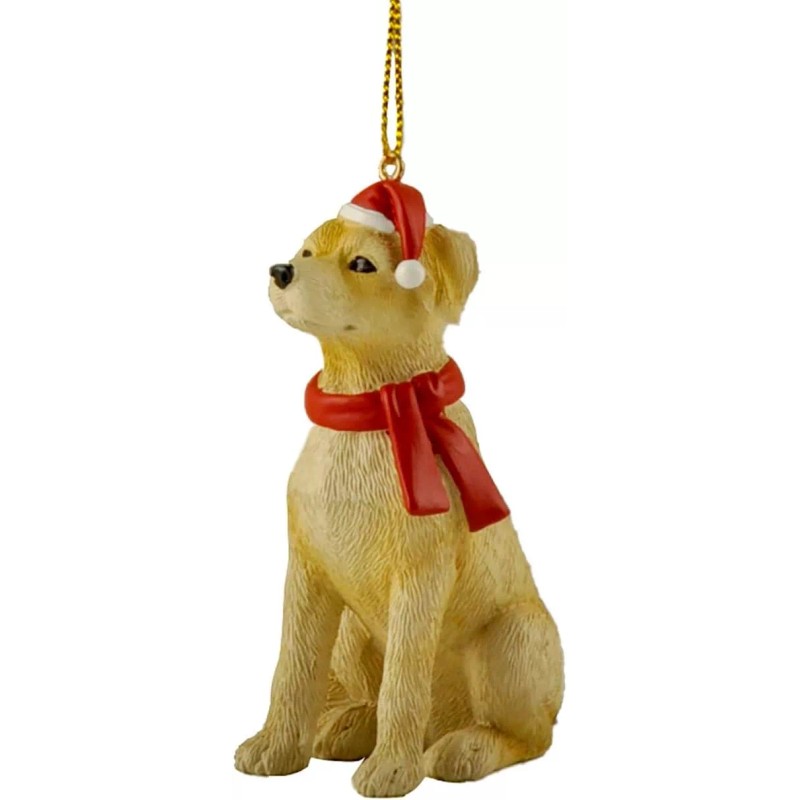 Yellow Labrador Christmas Tree Ornament Figurine Statue Sculpture