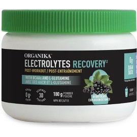 Organika Electrolytes Recovery - Sugar Free Post-Workout Supplement with BCAAs and L-Glutamine - Berry Blast Flavour - 180g, 30 Servings