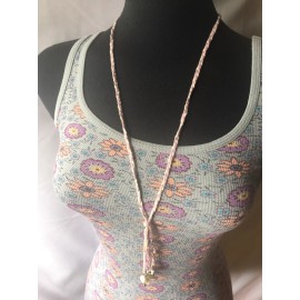 American Eagle Outfitters Pink Braided Yarn Charm Dangle Necklace -New