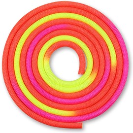 DRUNA Rhythmic Gymnastics Rope for Girls Weighted Training 165 gr. Length 3 Metres (Red-Yellow-Pink)