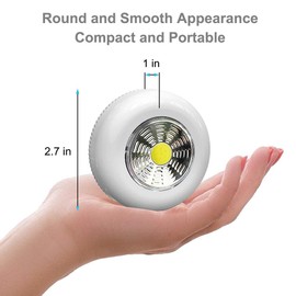 Tap Light 6 Pack Portable LED Puck Touch Night Lights - Battery Operated Under Cabinet Lighting for Kitchen, Closet, Classroom, Indoor & Outdoor