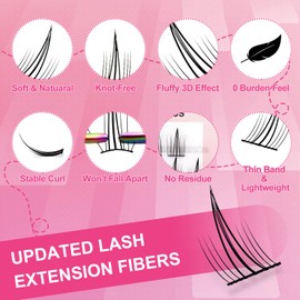 NAGARAKU Selfgrafting Segmented False Eyelashes 0.07mm Individual Cluster Eyelashes Premade Fans For DIY Eyelash Extensions at Home 11-12-13mm Mix Length - Spikes A Type Manga Eyelashes