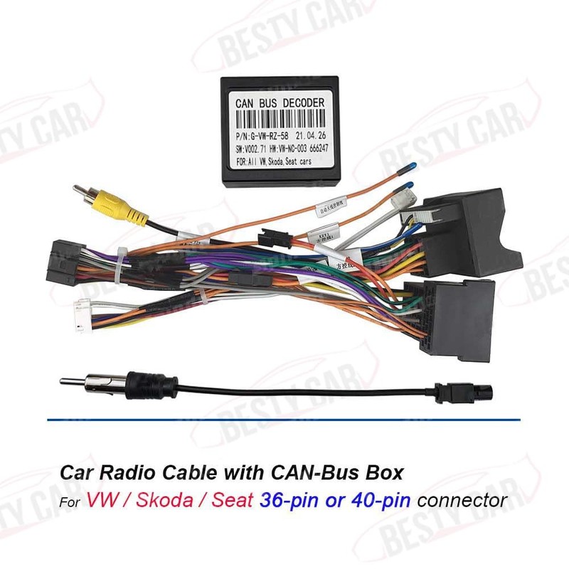 16pin Car Radio Stereo Power Wiring Harness Cable w/Can Bus