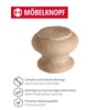 Gedotec Giovanni Wooden Furniture Knobs, Diameter: 35 mm, Pack of
