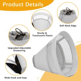 ASENKU Dog Cone Collar, Soft Adjustable Cone for Dogs to Stop Licking, Lightweight Recovery Dog Cone After Surgery, Pet E-Collar for Small, Medium & Large Dogs(Grey, S)