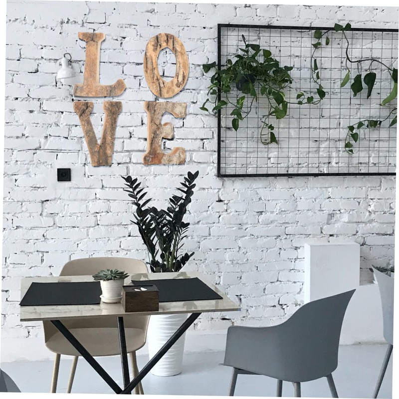 COHEALI 4pcs Rustic Decor Love Letters for Valentine's Day Weddings
