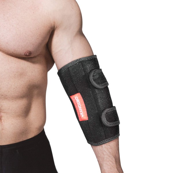 ORTONYX Elbow Support Brace Immobilizer Splint/Compression Sleeve for Man and Women Tennis and Golfers Elbow, Tendonitis, Bursitis, Cubital Tunnel Syndrome, Arthritis Pain L/XLBlack
