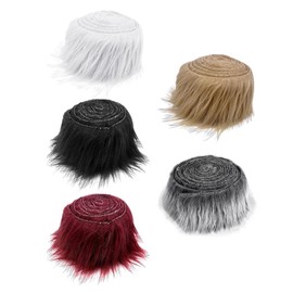 5 Pieces Plush Faux Fur Fabric Craft Fur Character Beard Fabric Fur